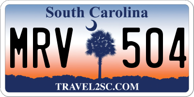 SC license plate MRV504