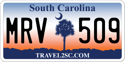 SC license plate MRV509