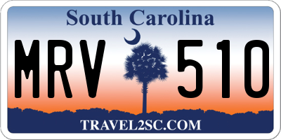 SC license plate MRV510