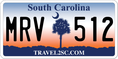 SC license plate MRV512