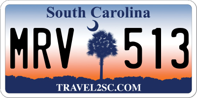 SC license plate MRV513