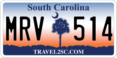 SC license plate MRV514