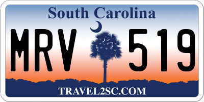 SC license plate MRV519