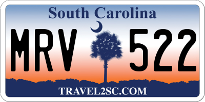 SC license plate MRV522