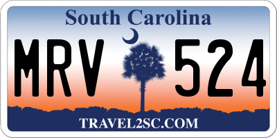 SC license plate MRV524