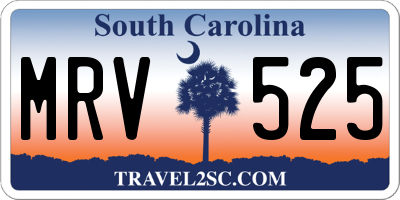SC license plate MRV525