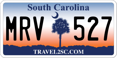 SC license plate MRV527
