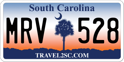 SC license plate MRV528