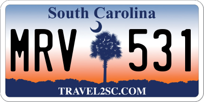 SC license plate MRV531