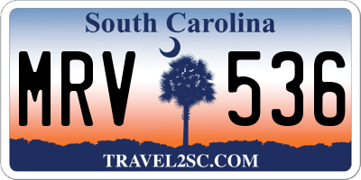 SC license plate MRV536