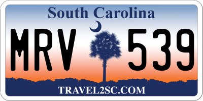 SC license plate MRV539