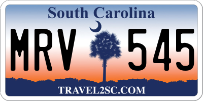 SC license plate MRV545