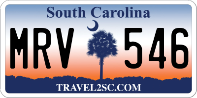 SC license plate MRV546