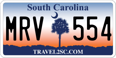 SC license plate MRV554