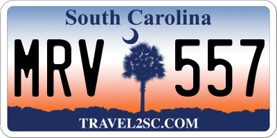 SC license plate MRV557