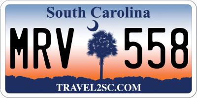 SC license plate MRV558
