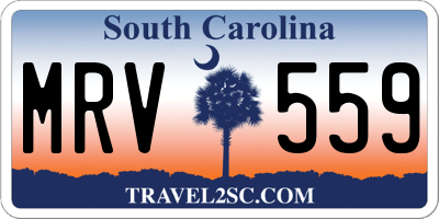 SC license plate MRV559