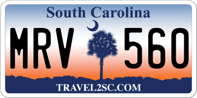 SC license plate MRV560