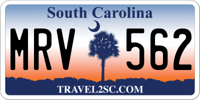 SC license plate MRV562