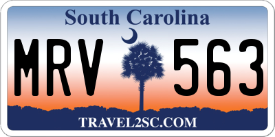SC license plate MRV563