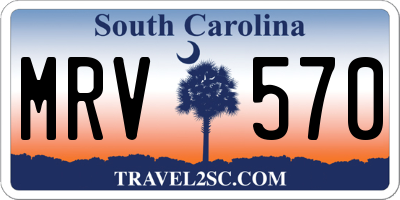 SC license plate MRV570