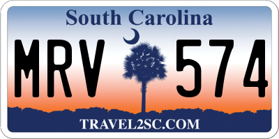 SC license plate MRV574