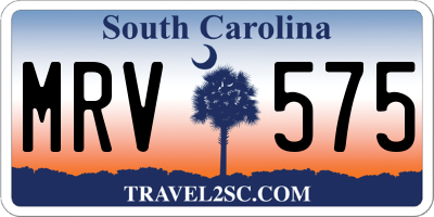SC license plate MRV575