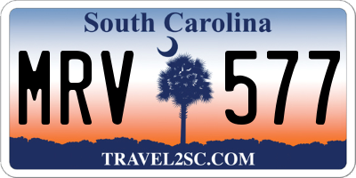 SC license plate MRV577