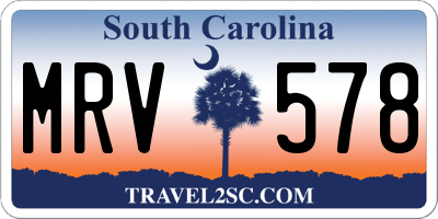 SC license plate MRV578