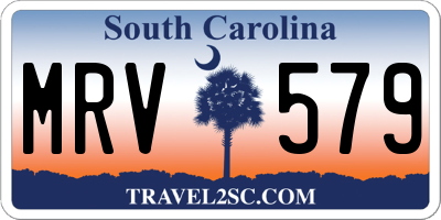 SC license plate MRV579