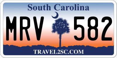 SC license plate MRV582