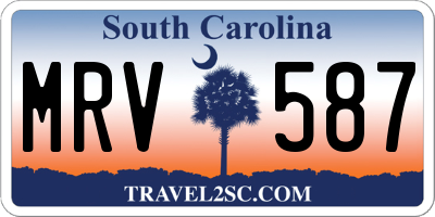 SC license plate MRV587