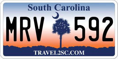 SC license plate MRV592