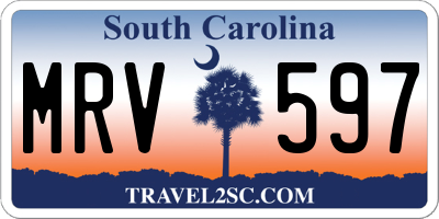SC license plate MRV597