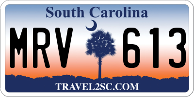 SC license plate MRV613