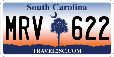 SC license plate MRV622