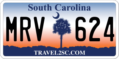 SC license plate MRV624