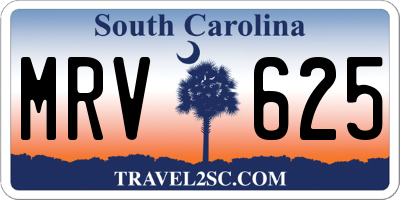 SC license plate MRV625