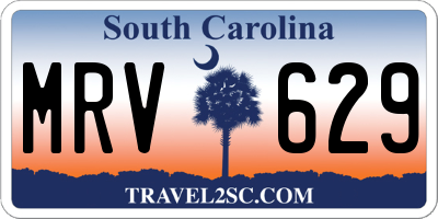 SC license plate MRV629