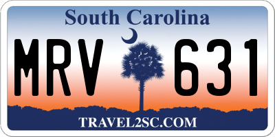 SC license plate MRV631