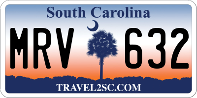 SC license plate MRV632