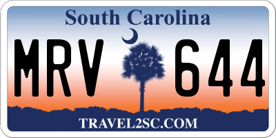 SC license plate MRV644