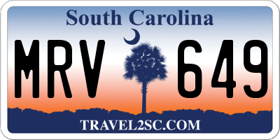 SC license plate MRV649