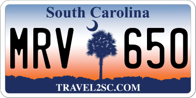 SC license plate MRV650
