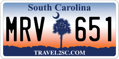 SC license plate MRV651