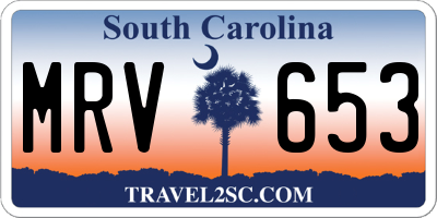 SC license plate MRV653