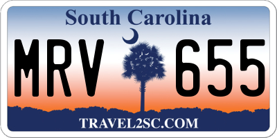 SC license plate MRV655