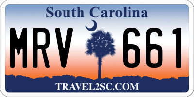 SC license plate MRV661