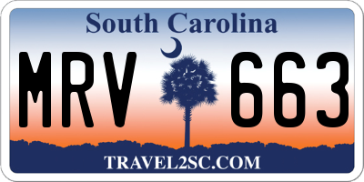 SC license plate MRV663
