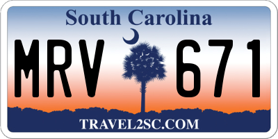 SC license plate MRV671